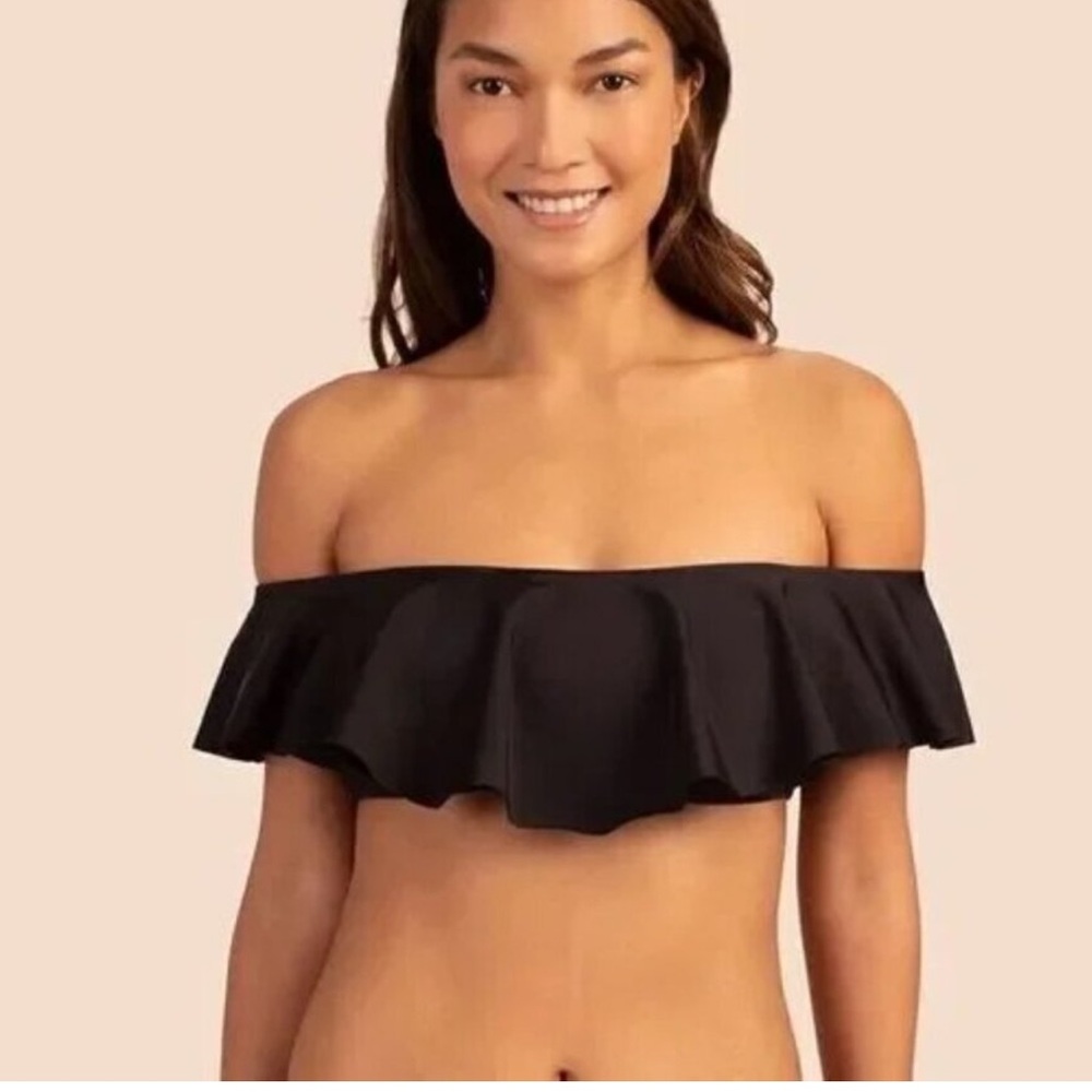 Trina Turk Monaco Solids off the shoulder Bandeau bikini top